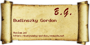 Budinszky Gordon névjegykártya