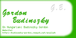 gordon budinszky business card